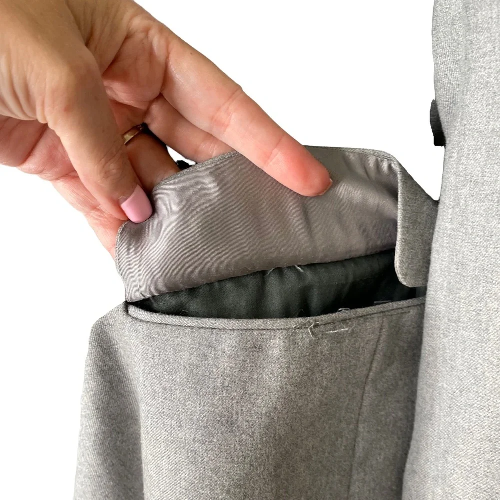 YSL Yves Saint Laurent Vintage Virgin Wool Sportscoat Blazer Jacket Grey Size 44 - Picture 7 of 8